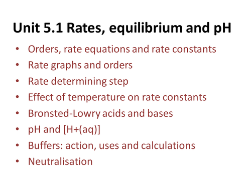 Rate of Reaction - OCR A Level Chemistry (Orders, Rate equations and rate constants)