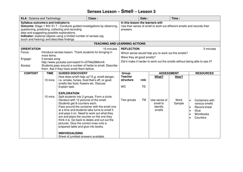 The Five Senses - Lesson 4 - Smell