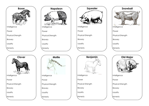 Animal Farm Top Trumps cards | Teaching Resources christmas carol venn diagram template 