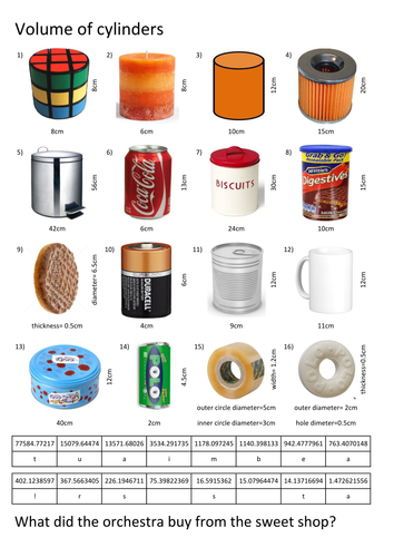 Volume of cylinders practice (self marking)