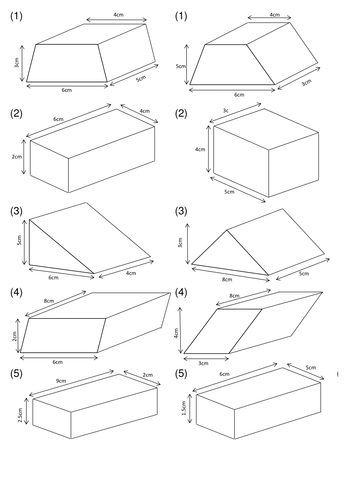 Volumes of prisms (row game)