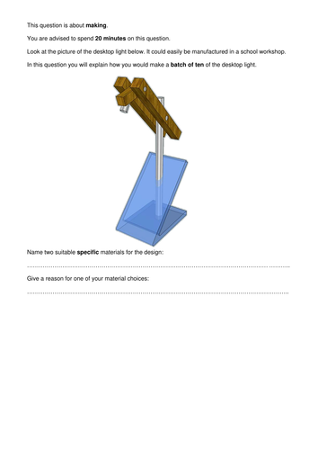 AQA Resistant Materials Exam Prep - Practice Making Question 4
