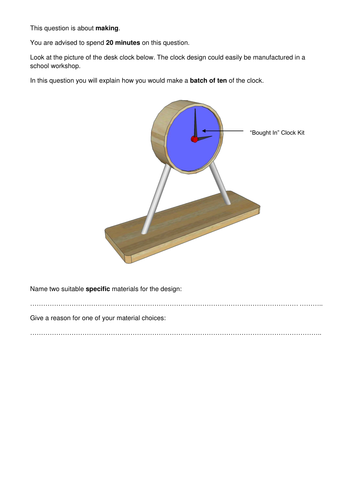 AQA Resistant Materials Exam Prep - Practice Making Question 5