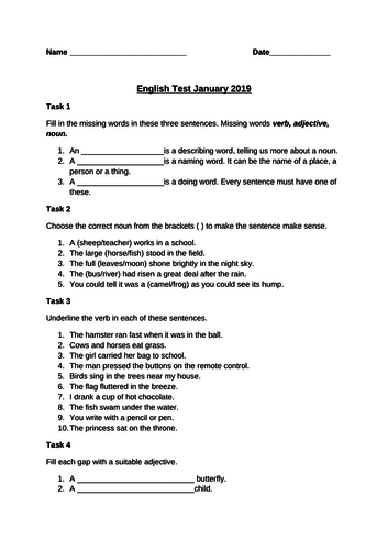 Mid-year English test