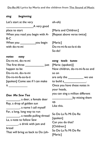 Musicals Scheme of Work
