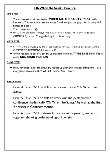 Variations Scheme of Work