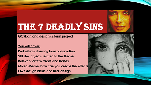 GCSE ART- THE 7 DEADLY SINS