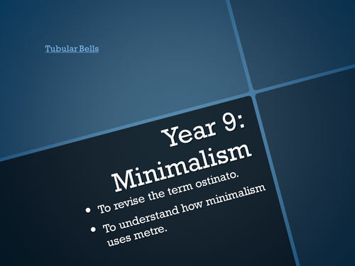Minimalism Scheme of Work
