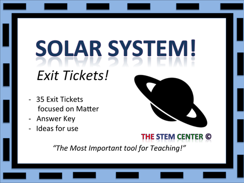 Solar System Exit Cards