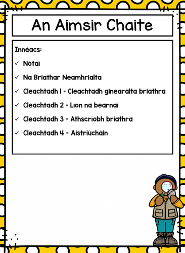An Aimsir Chaite - The Past Tense by CladdaghClassrooms | Teaching ...