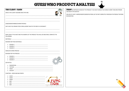 Product Analysis "Guess Who"