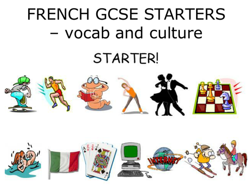 French GCSE Starter vocab and culture activity