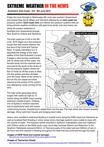 Extreme Weather Event: Australian east coast low June 2016 Summary Sheet