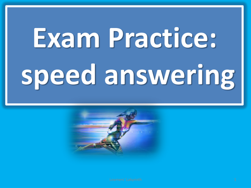 Literacy -KS3 KS4 - Speed Answering