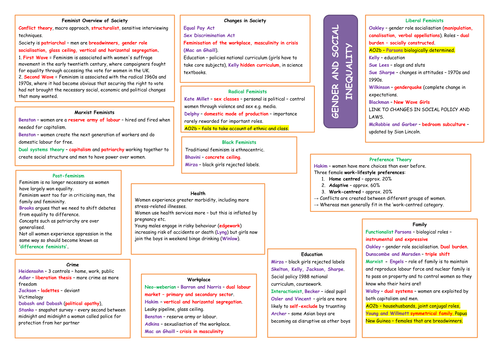 G674 Theories of Social Inequality and Difference -  A3 Revision Sheets