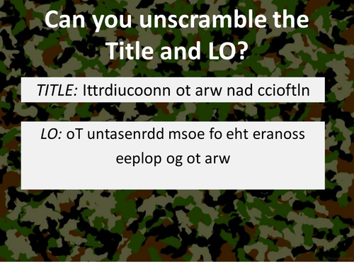 GCSE Introduction to Just War Theory 