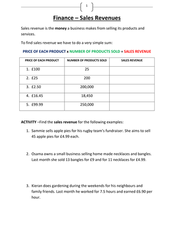 Accounting/Finance Booklet - Financial Statements and Ratio Analysis