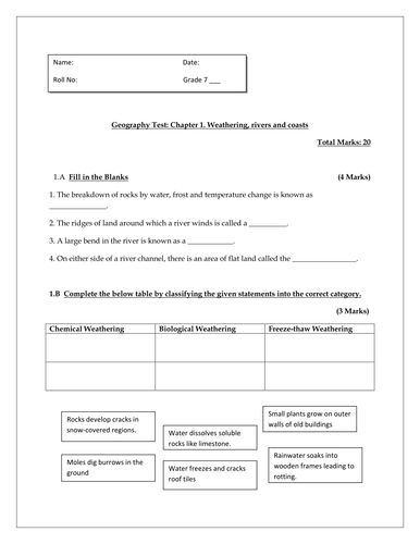 Weathering, rivers and coasts
