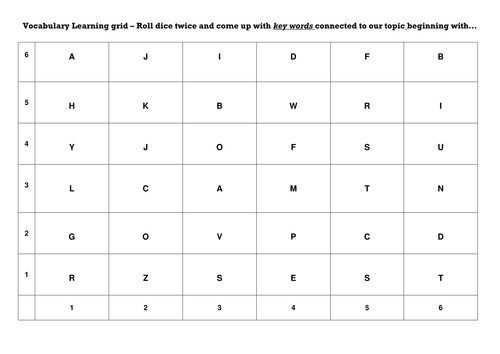 Vocabulary Learning Grid