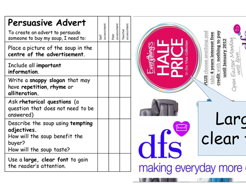 Creating a PERSUASIVE ADVERT