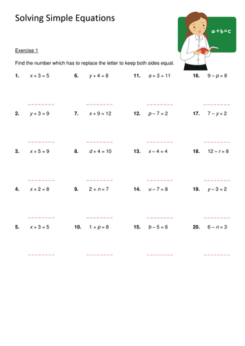 solving equations homework tes