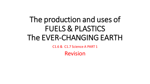 WJEC Science A C1.6 & C1.7 POWERPOINT 