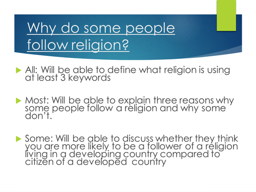 Why do people follow religion?