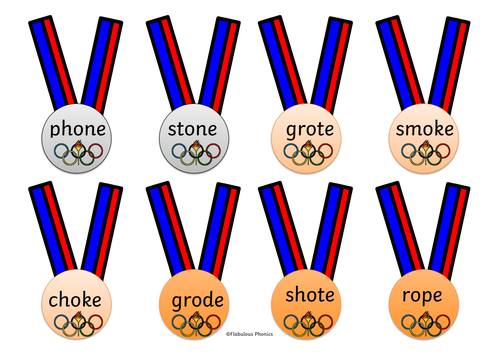 Olympic Phonics  Split Digraph game _ award the medals to the ALIEN OR ATHELE. Year 1 phonic screen