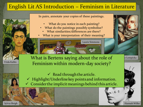 KS5: Introduction to Feminism (Lady Chatterley's Lover)