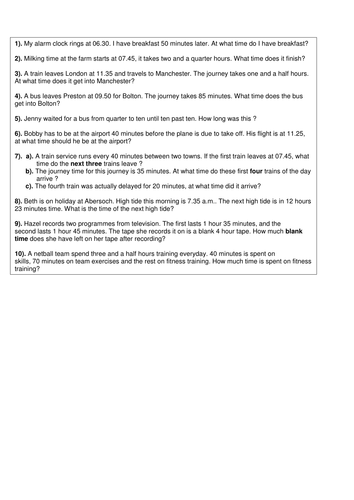 KS2 - time intervals- time difference -  word problems -   Sats - Year 5 6