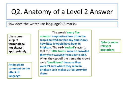 NEW AQA English Language Paper 2 Marking Scheme AND sample 