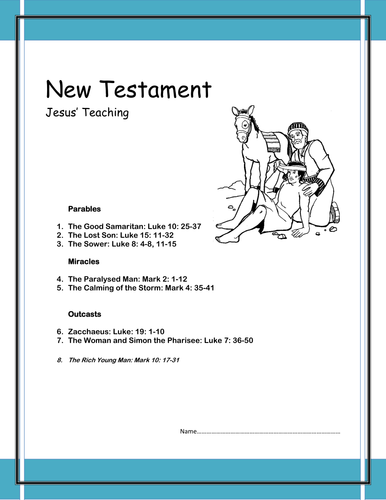 Jesus' teaching pupil booklet (common entrance)