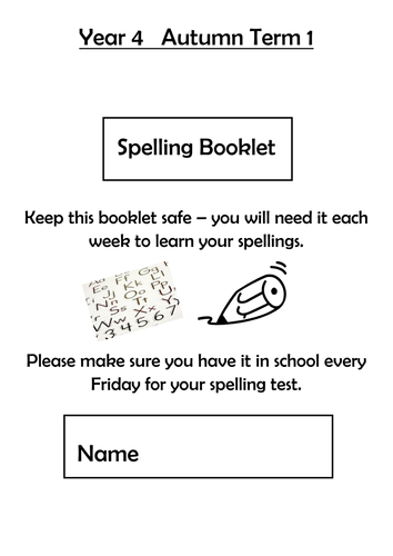 Weekly Spelling Booklets for Year 4 