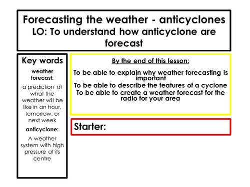 Forecasting the weather: Anticyclones