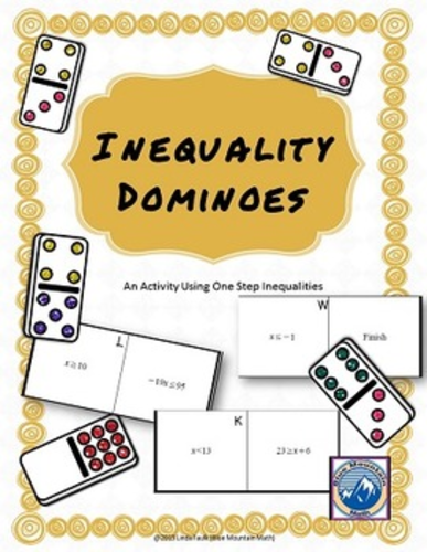 One Step Inequality Domino Set