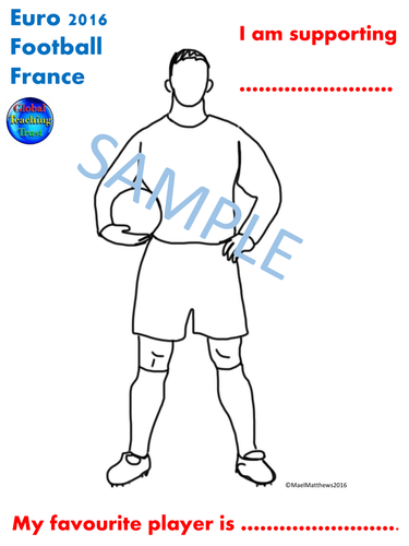 Euro 2016 Football. Show your support colouring activity.