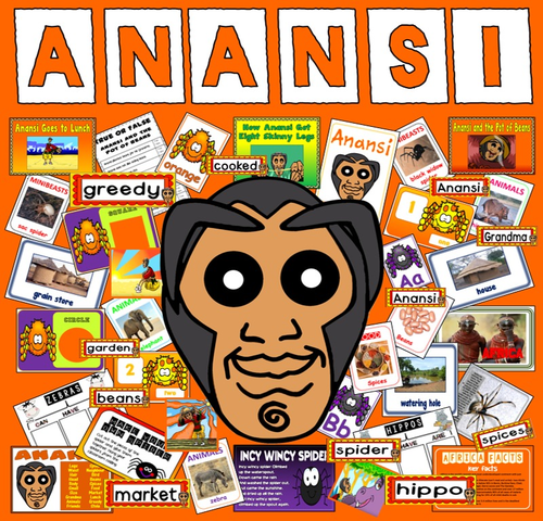 ANANSI STORY TEACHING RESOURCES EYFS KS1 READING AFRICA SPIDER ANIMALS MORAL