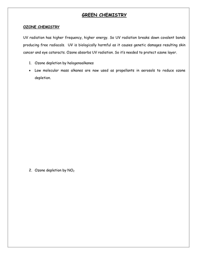 edexcel IAL unit 2 chemistry green chemistry