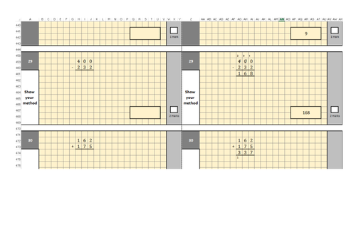 Year 3 Calculations SATs paper Generator