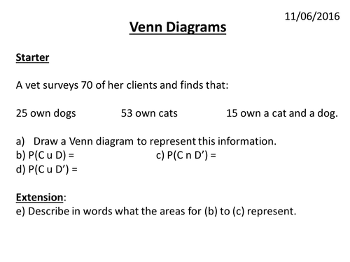 3 Set Venn Diagram and Conditional Probabilty KS4