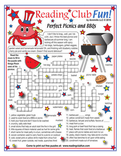 Fourth of July (Picnics & Barbecues) Crossword Puzzle
