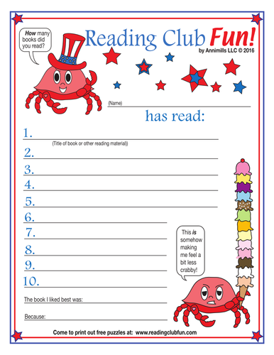 Fourth of July Reading Log and Certificate Set