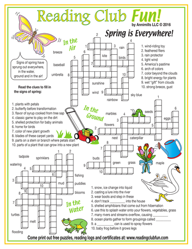 Signs of Spring Everywhere Crossword Puzzles