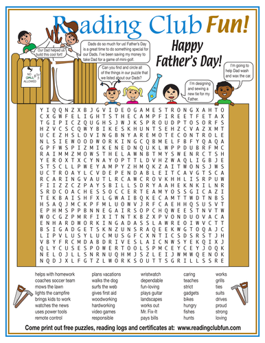 Describing Dad (Father's Day) Word Search Puzzle