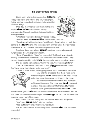 The Story of Two Kittens: A short story about bravery (with teaching ideas)