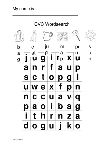 Wordsearch CVC words