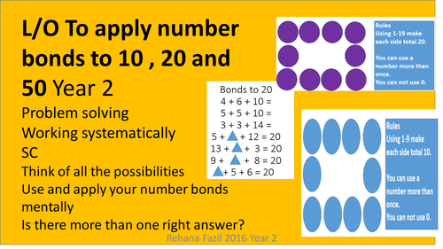 Year 2 Problem solving using bonds