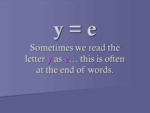 When Y says 'E'