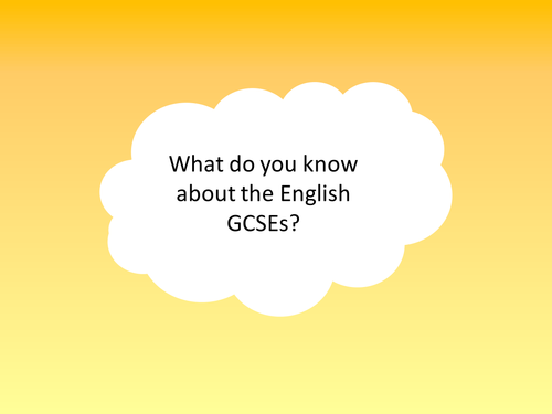 New English GCSE (Edexcel: 9-1) explanation for introductory lesson.