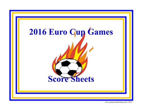 Euro Cup Games Score Sheets